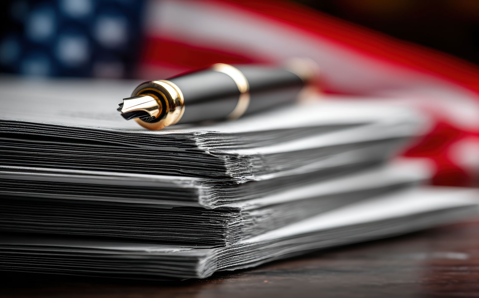 Interplan Group GSA Schedule Contract Writer Pen Papers Flag and Desk