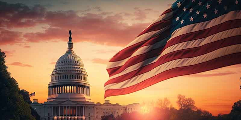 Interplan Solutions, Inc. Contract Specialists Capitol Building Sunset with Flag Image
